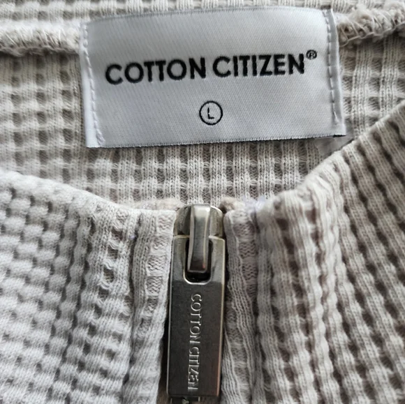 Cotton Citizen New waffle knit cotton sweater. Turtleneck.  Half-zip closure. - Picture 7 of 11